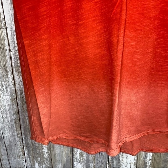 Lucky Brand Red Ombré Embroidered Neck Blouse - Picture 2 of 5